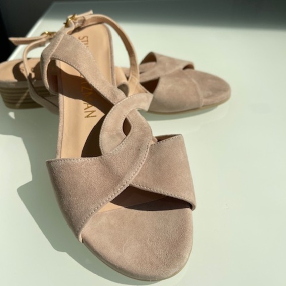 Stuart Weitzman Size 7 Suede Sandals, light pink - Worn once - Picture 7 of 10
